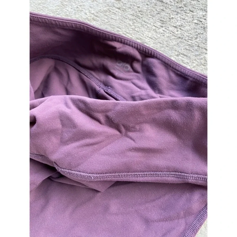Alo Yoga Pants Womens Small Purple Black Colorblock Ribbed Goddess Leggings Tall